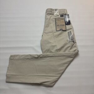 Dockers Pants Mens 33x30 Beige Relaxed Fit Pleated Signature Khaki Stonewashed